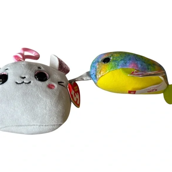 Ty Plush Mouse and Narwhal Toy Set - White and Multicolor - Picture 2 of 4